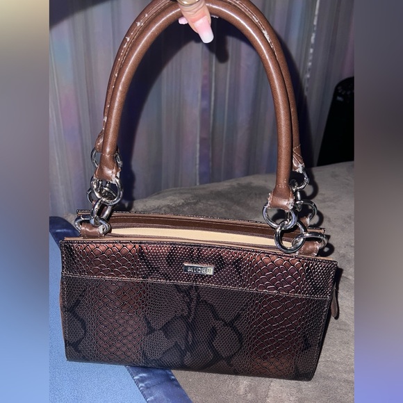 Miche Brown Snake Print Handbag - Picture 1 of 7